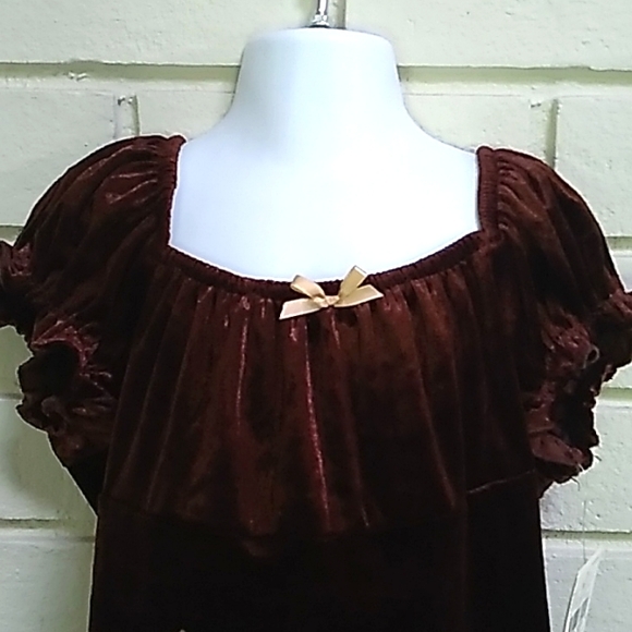 IZ Byer Velvet Sequin/Embellished Ruffle Sleeve Blouse. Size girl (L) 12-14 - Picture 2 of 9